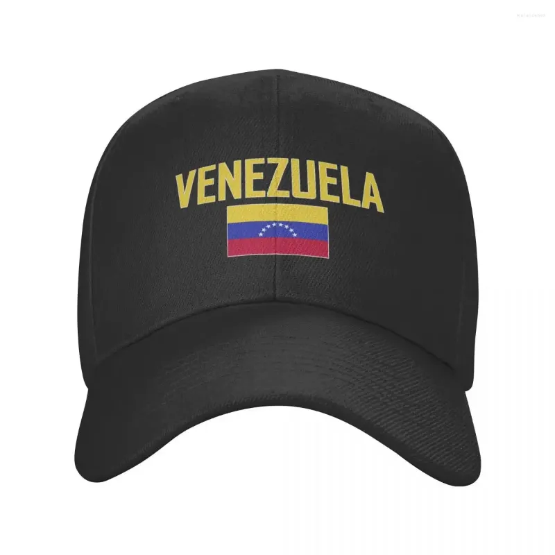 Ball Caps Venezuela Country Name z flagą Sun Baseball Cap Oddychane Regulowane mężczyźni Kobiety na świeżym powietrzu na prezent