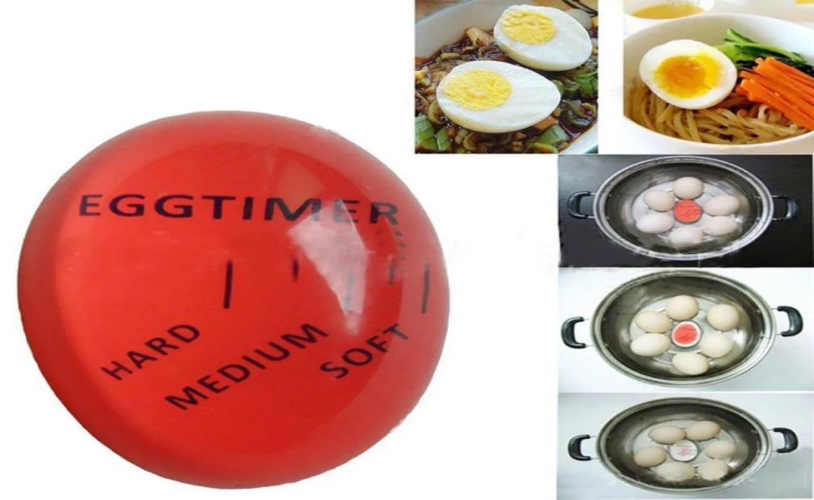 Egg Perfect Color Changing Timer Yummy Soft Hard Boiled Eggs Cooking Helper EcoFriendly Resin Egg Timer Red timer tools Kitchen S9743506