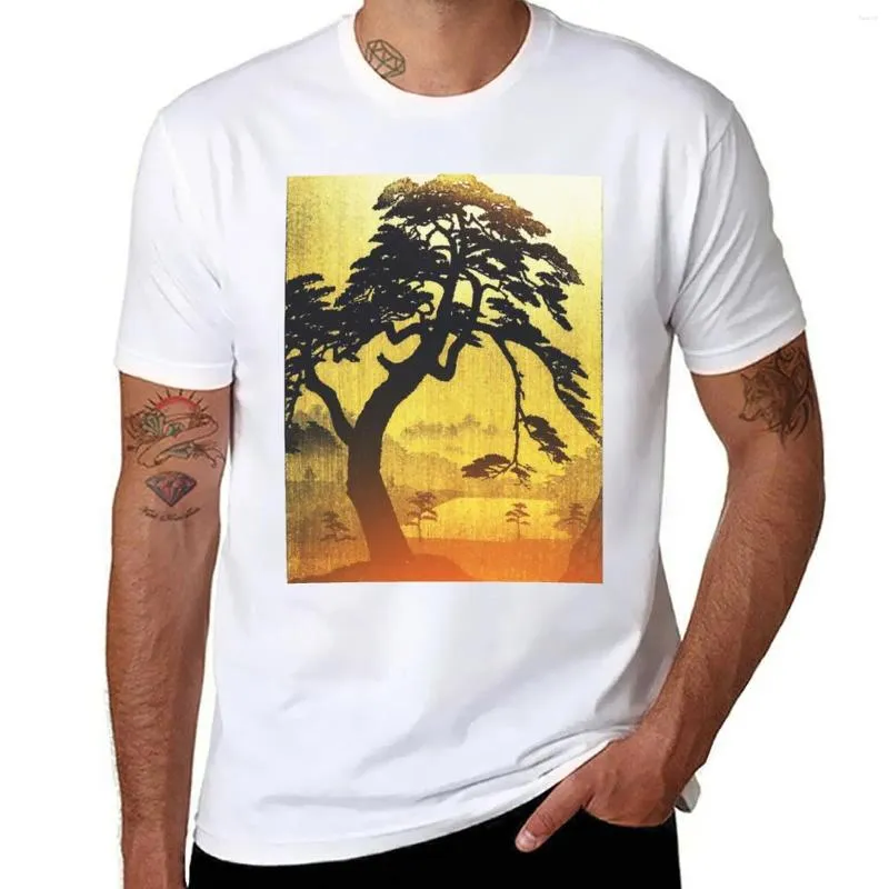 Débardeurs pour hommes Old Summer In Ueno - Arbre Forêt Nature Paysage Jaune Orange Et Noir T-shirt