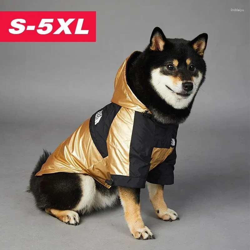Hundebekleidung Hoodies Haustierkleidung Junge Gold Mode Sport Dogface wind- und regenfest für großes Hunde-Outfit