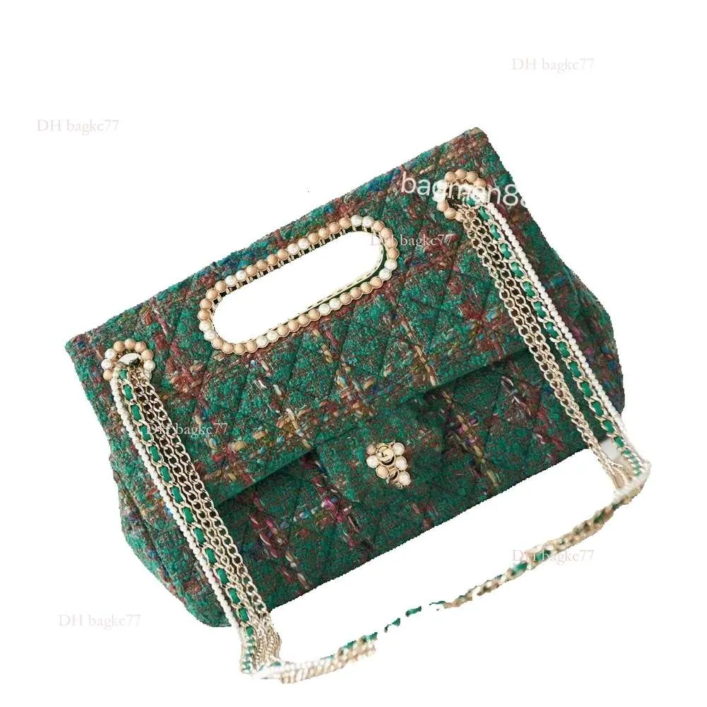 22 10a CC Cf Mulheres Lantejoulas Pele De Cordeiro Sólida Ferrolho Cadeia Bolsa De Embreagem Pérola Cruz Corpo Tote Bolsa De Noite Designer Bolsa De Ombro AAA