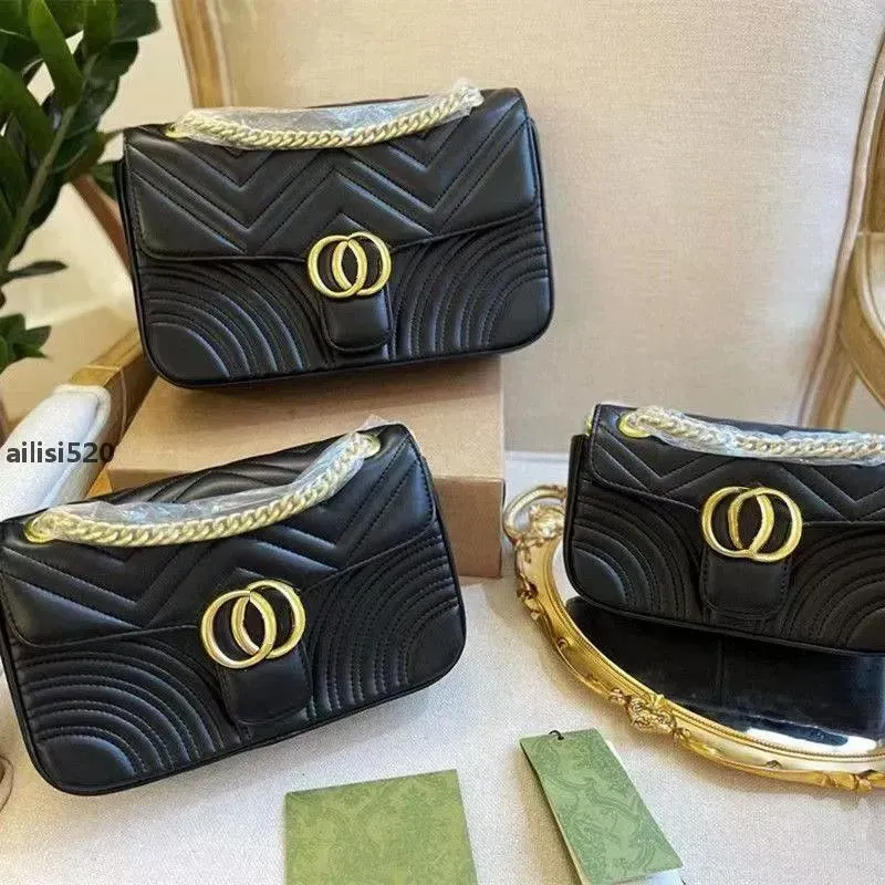 5A Tasarımcılar Çanta Kadın Omuz Çantası Marmont El Çantası Messenger Toolar Moda Metalik Çantalar Klasik Crossbody debriyaj Güzel 26cm