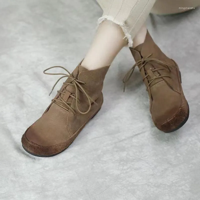 Sapatos casuais couro vintage literário feminino liso faculdade mori único toyamon tornozelo japonês