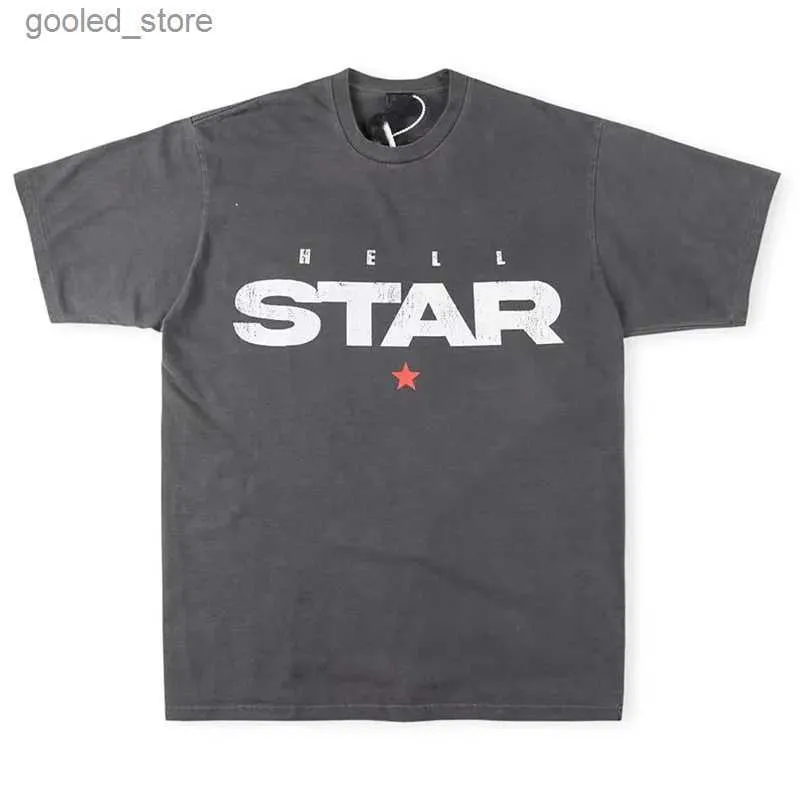 Men's T-Shirts Hellstar 2024 Mens T-shirt Y2K Printed Pattern Big Hip Hop Breathable Punk Angel Print Q240316