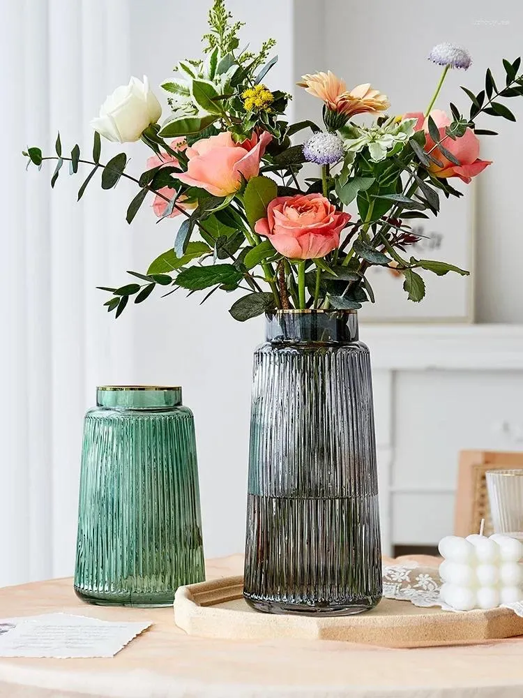 Вазы Скандинавская стеклянная ваза Настольный декор для цветочных композиций Прозрачный декор для гостиной и дома