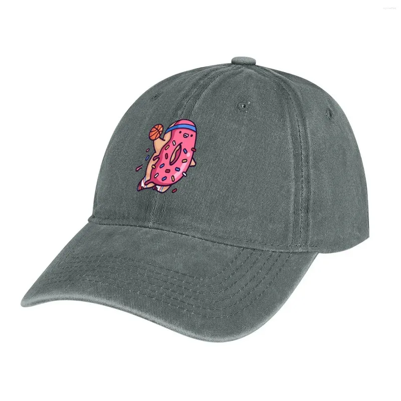 Береты Розовый Dunkin Donut с брызгами Ковбойская шляпа Жесткая шляпа от солнца Солнцезащитные мужские шляпы Женские