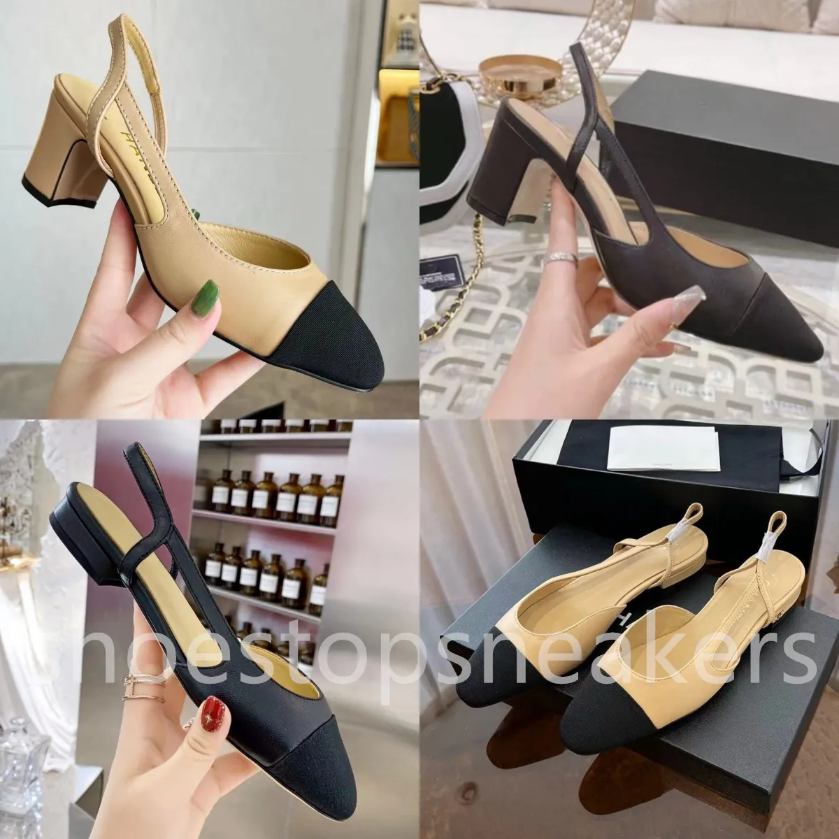 Sandalia de lujo Tacón Sandalias con cordones Nuevo diseñador de alta calidad Punta redondeada Tacones gruesos Sandalias Mujer Decoración de metal Sandalia de tacón alto de cuero Sandalia plana Tamaño 35-42