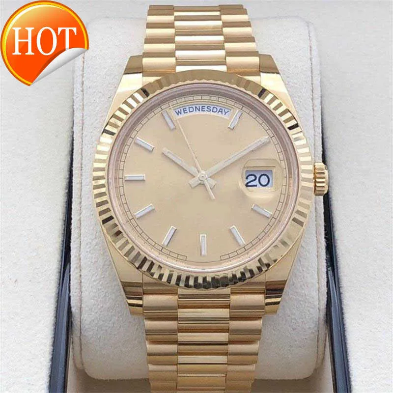 With Box Papers high-quality Watch 40mm 18k Yellow Gold Movement Automatic Mens Day-Date 228235 228238 228239 Bracelet ewf Clean Mens Watches 69