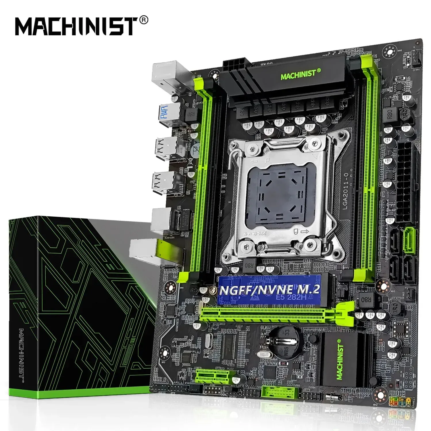 MACHINIST V2.82 X79 LGA 2011 Motherboard Support Intel Xeon E5 V1 v2 CPU Processor DDR3 REG ECC RAM Four Channel Mainboard 240307