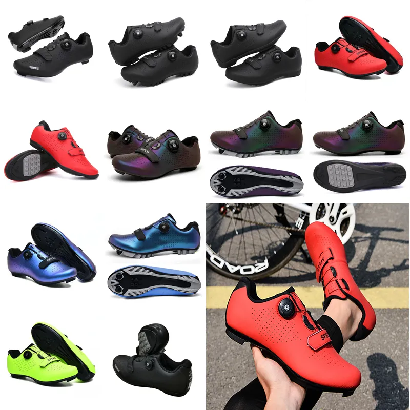 MTBq Cyqcling Shoes Men Sports qDirqt Road Bike Shoes Flat Speed Cycling Sneakers Flats Mountain Bicycle Footwear SPD Cleats Shoes GAI