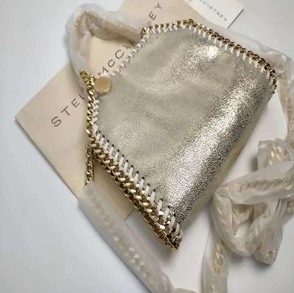 Ontwerper Stella Mccartney Falabella Tas Mini Tote Vrouw Metallic Zilver Zwart klein Winkelen Dames Handtassen Leren schoudertas