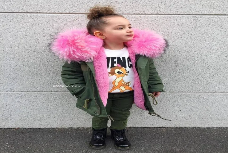 2018 Winter Boys Girls Jackets Detachable Faux Fur Liner Children Pink Overcoats Baby Boy Children Winter Outwear For Girls7871814