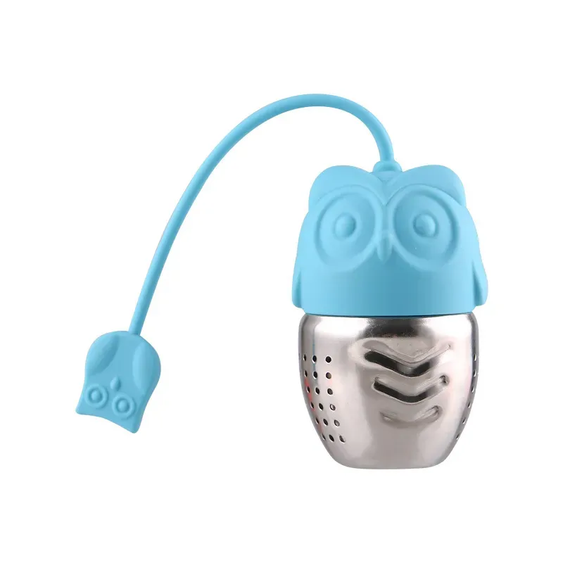 Little Man Umbrella Tea Infuser Owl Loose Leaf Silicone Strainer Shark Shape Tea Filter Stainless Steel 304 Kitchen Teaware Supplies