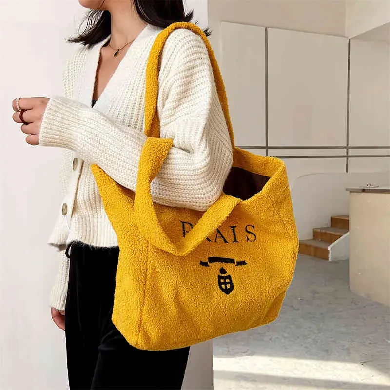 2023 Designer bag Handbag MNBR Large capacity Tote winter Korean version Plush cute single foreign style leisure commuting armpit