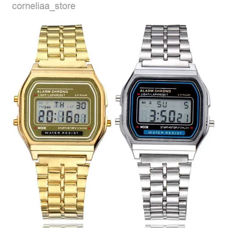 Otros relojes Nuevo LED digital para hombres Alarma multifunción Reloj electrónico Impermeable Hombres simples Mujeres Parada LED es Relojes Y240316