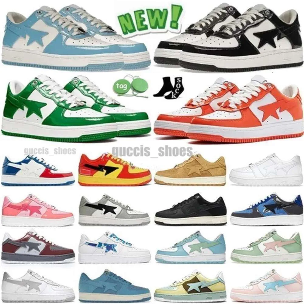 Designer Casual Shoes Sta Low for Sneakers Patent Leather Black Blue Camouflage Skateboarding Sport Star sk8 Trainers low shark black