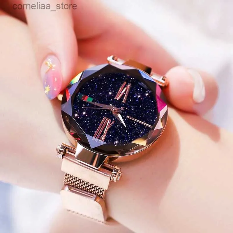 Andere Uhren Luxus Rose Gold Frauen Magnet Sternenhimmel Handgelenk Für Damen Weibliche Handgelenk Wasserdicht reloj mujer relogio feminino Y240316