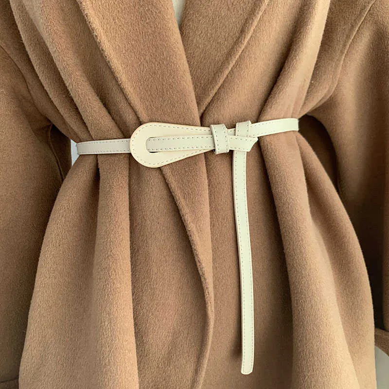 Ny Belt Women's Decorative Sweater Dress Knot Small Belt Fashion Simple Women's Belt Fashion 240315