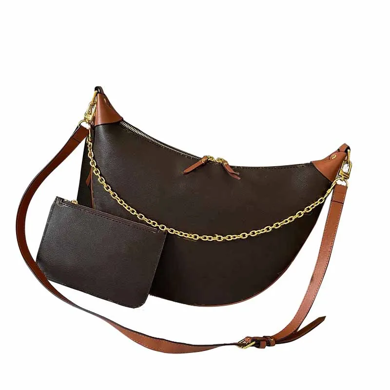 M46739 Dames klassieke merken schoudertassen bakken kwaliteit top handtassen portemonnees leer luxe ontwerpers Crescent stijl mode leer tas crossbody