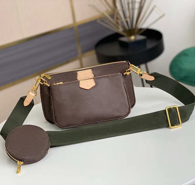 Luxury Shoulder Bag Designer Woman handbag multi Pochette Crossbody Bags Brown Flowers Handbags Genuine Leather Fashion Brand Messenger Bag Cross Body Purses