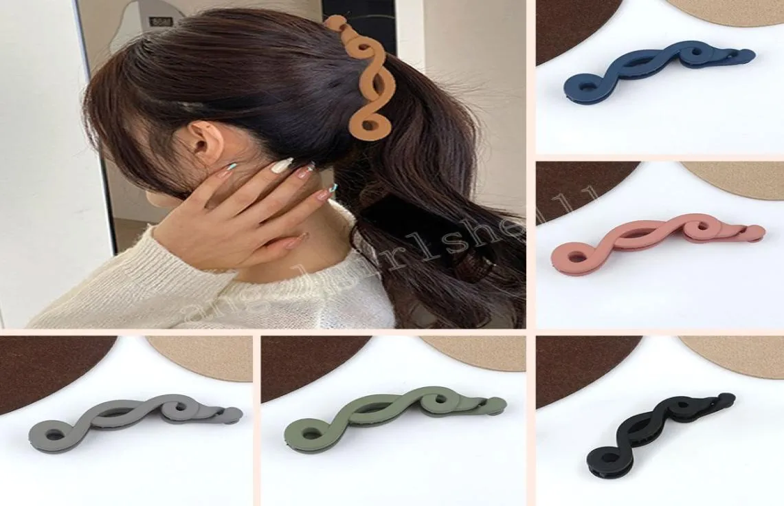 Frosted Hair Clips Solid Color Banana Clip Women039s Hair Accessories Fashion Ponytail Barrettes Hair Claws Hairpins1488168