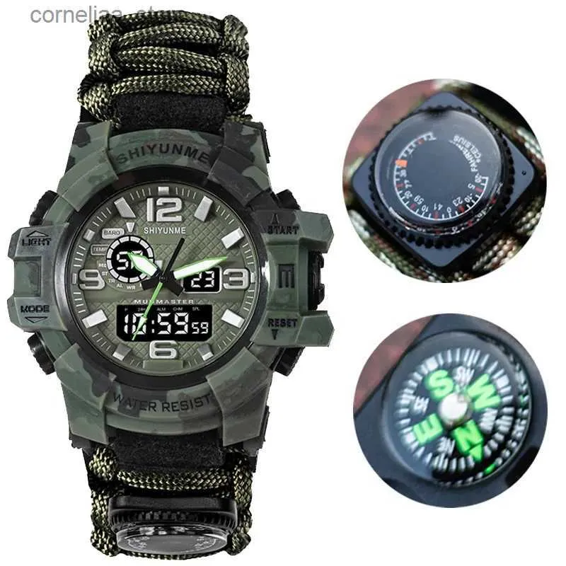 Inne zegarki Mężczyzny sportowe prowadzone przez Cyfrowe ES Compass Outdoor Waterproof Waterproof Waterproof Męs Mens Quartz Masculino 2201d Y240316