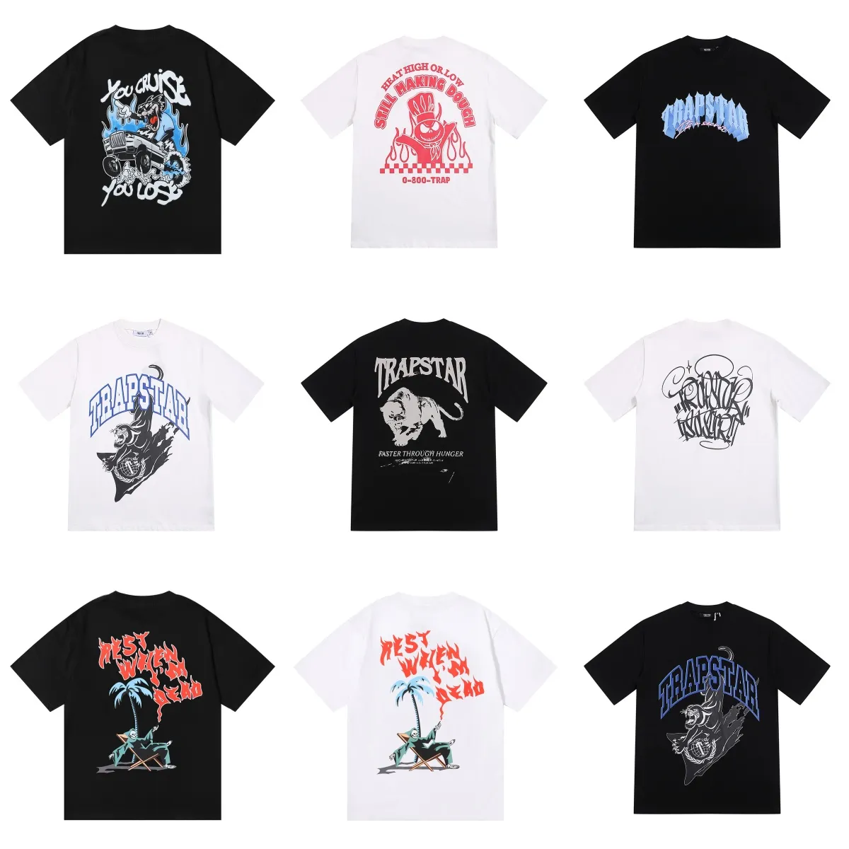 Trapstar Man T 셔츠 및 짧은 세트 남자 짧은 디자이너 New 23 T Shirts 남자 여자 패션 의류 티셔츠 100%면 서머 티 브랜드 탑 S-XXL 크기 디자이너 짧은