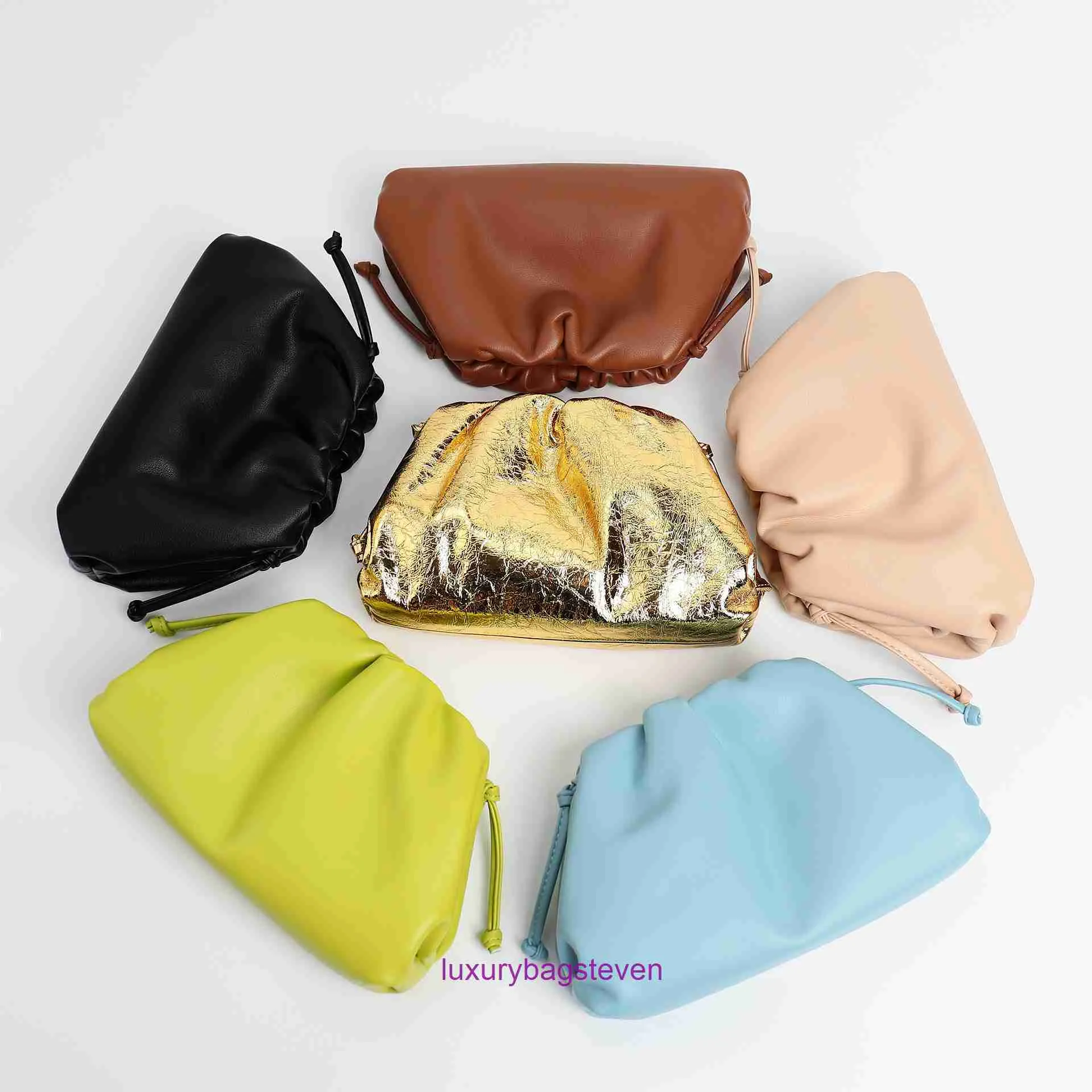 Designer de luxe Bottgss Ventss Pochette Sacs fourre-tout Boutique en ligne Cloud Sac plissé Petite version coréenne pour femmes 2024 Nouveau réseau rouge unique avec un vrai logo