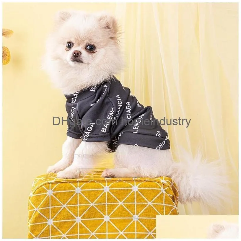 개 의류 디자이너 개 의류 고전적인 편지 패턴의 고급 의류 여름 부드러운 애완 동물 티셔츠 소프트 탄성 통기성 강아지 s dhovr