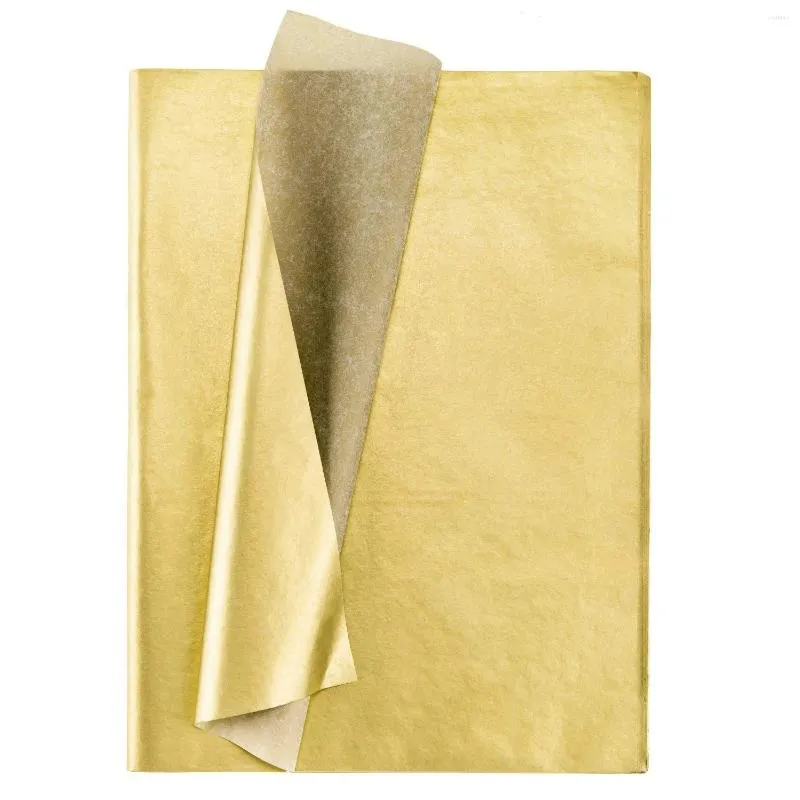 Party Decoration Gold Tissue Paper 100 Sheets Metallic Gift Wrapping For Birthday Anniversary Valentine'S Day