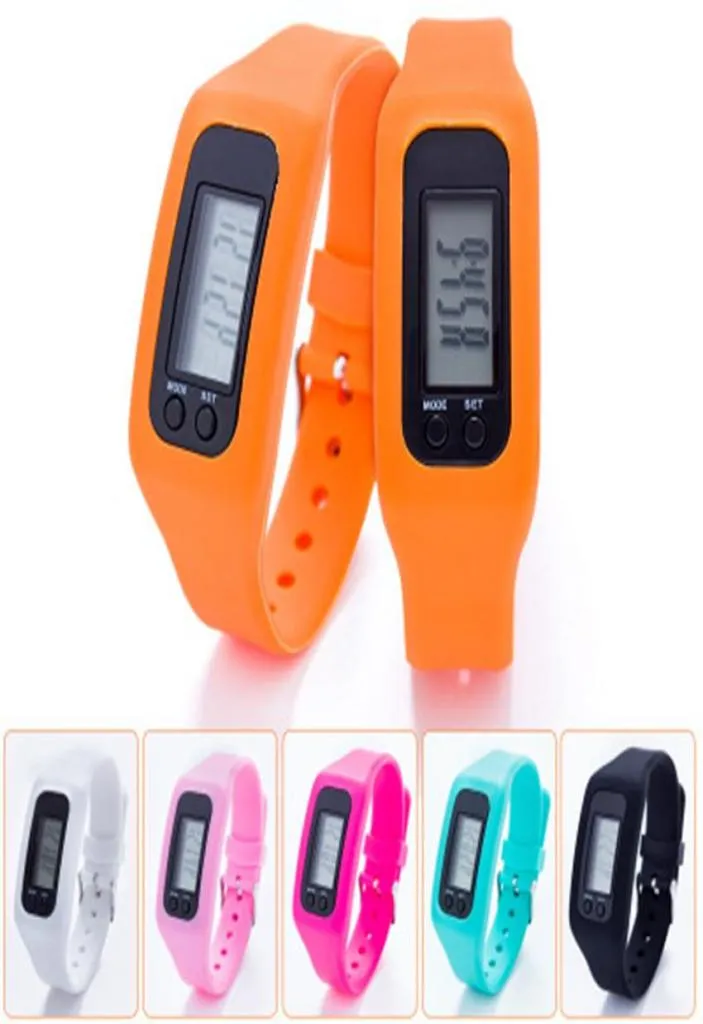 Podomètre numérique LED montre intelligente silicone course étape Distance de marche compteur de calories montre Bracelet électronique couleur podomètres4606517