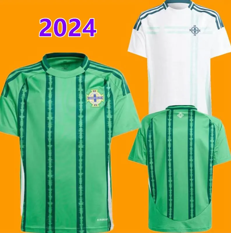 2024 Irlanda do Norte Jerseys de futebol Homens Set Kids Kit Uniforme 2025 DIVAS CHARLES EVANS 23 24 25 Camisa de futebol CHARLES BALLARD BEST BROWN HOME AWAY BRADLEY