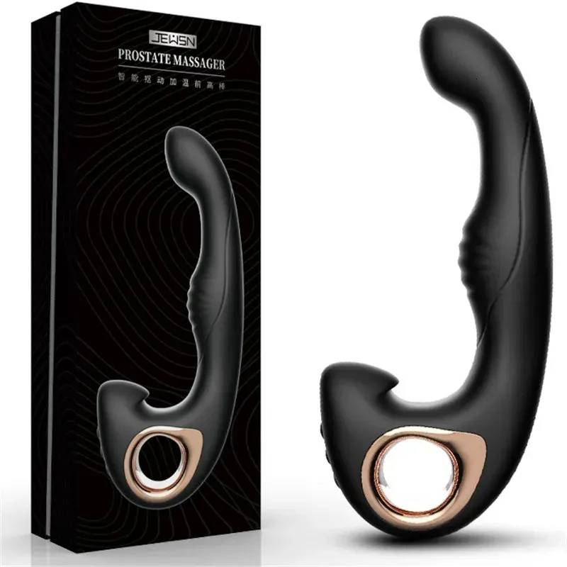 Sex Shop Tickling Prostate Massager Vibrator Uppvärmning Vibrerande rumpa Plug10 Speed ​​Finger Anal Masturbation Toys For Men Gay 240312