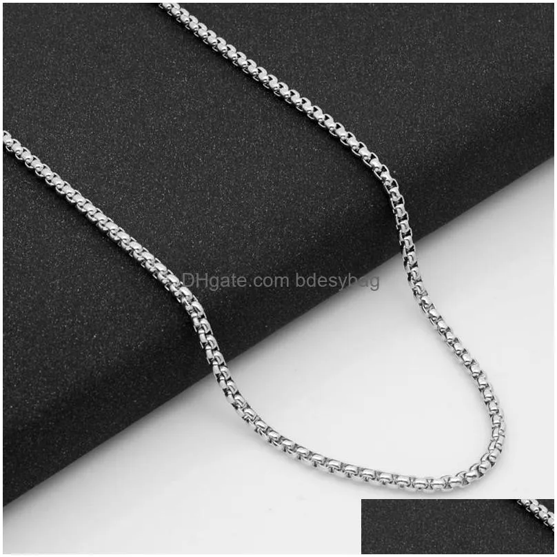 Chains Different Size Stainless Steel Square Pearl Chains For Hip Hop Pendant Necklaces Women Men Kids Jewelry Drop Delivery Jewelry N Dhavc