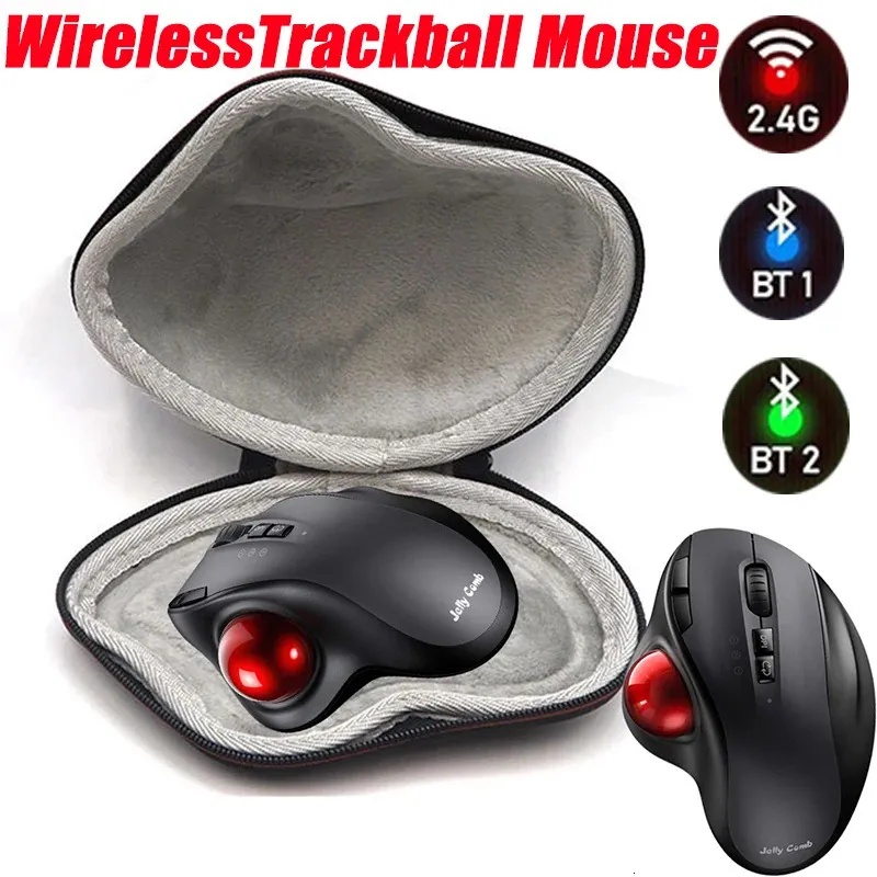 Missgoal 24G Draadloze Trackball Muis Verticale Laser Muizen Met Harde Beschermhoes Voor Laptop 1600 DPI Ergonomisch 240309