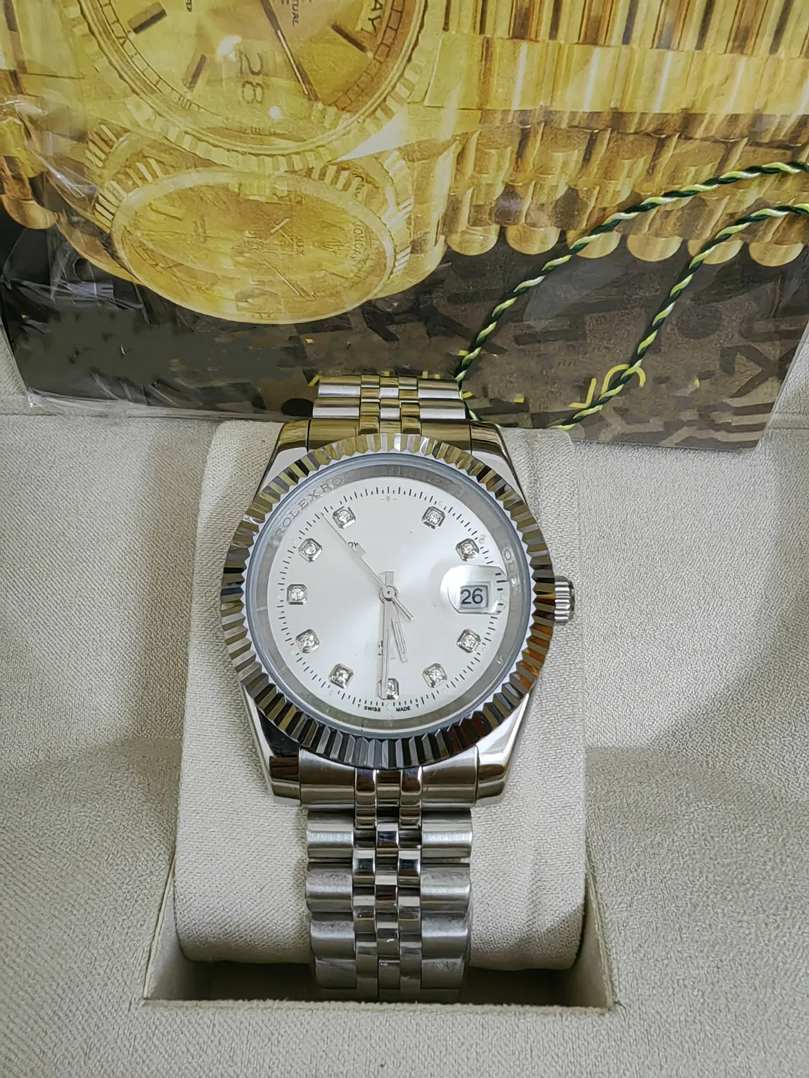 Orijinal kutu ile yüksek kaliteli lüks üstün kaliteli saat 41mm Başkan DateJust 116334 Sapphire Cam Asya 904L Hareket Mekanik Otomatik Erkek Saatler 36