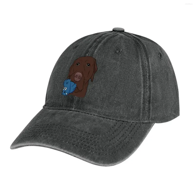 Bérets Chocolate Lab avec Hippo Toy Cowboy Hat Trucker Black Rave Baseball Hommes Femmes