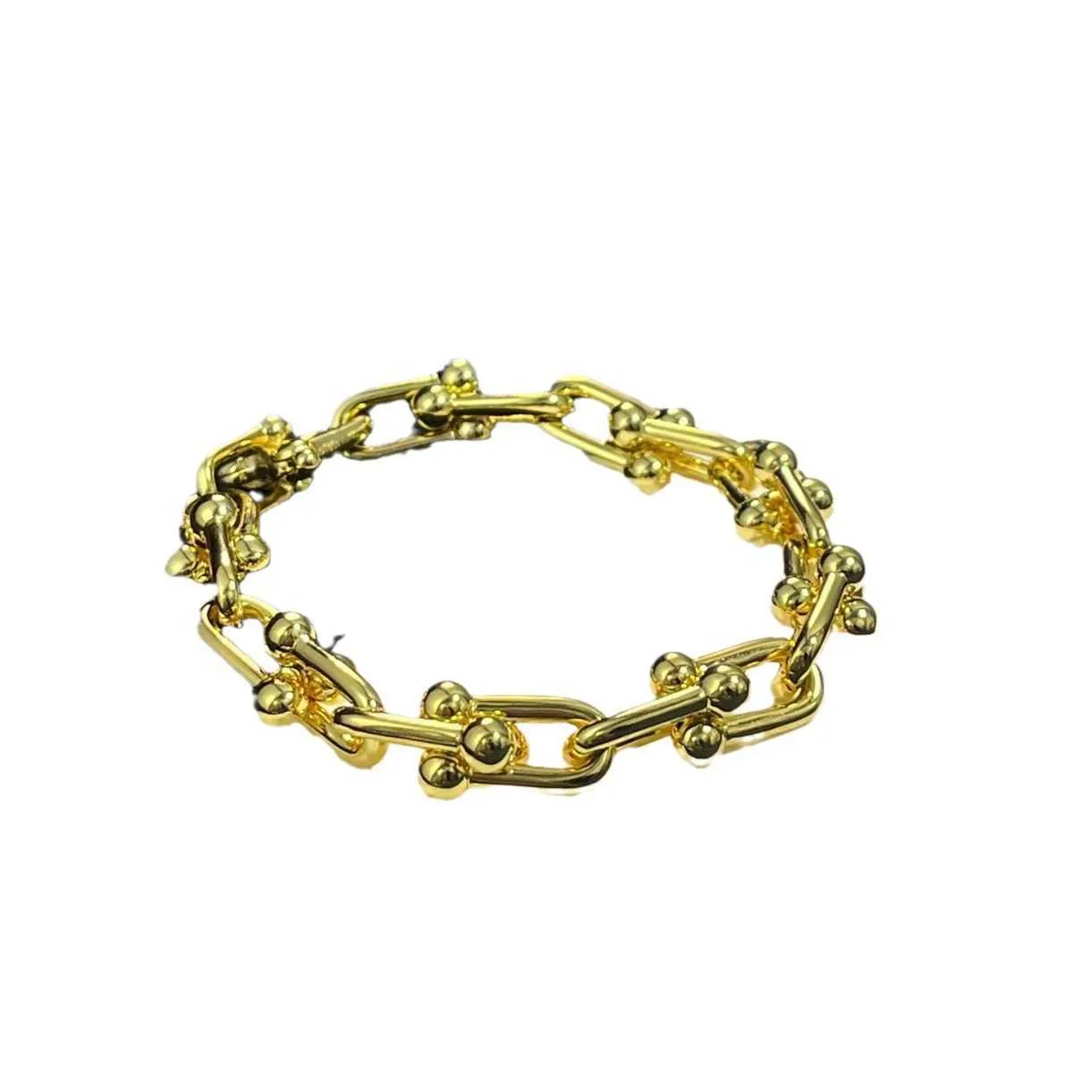 Marque originale TFF haute version en forme de U lisse fer à cheval boucle bracelet léger luxe personnalisé qualité hommes femmes Couple artisanat avec logo