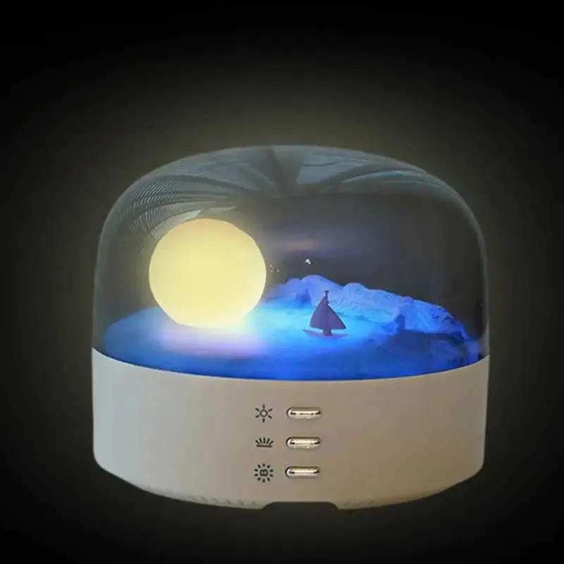 Table Lamps Household USB 3 Modes Night Light Cute Night Lamp Rechargeable Moon Lamp for Bedside Table Desk Portable Table Light for Bedroom YQ240316