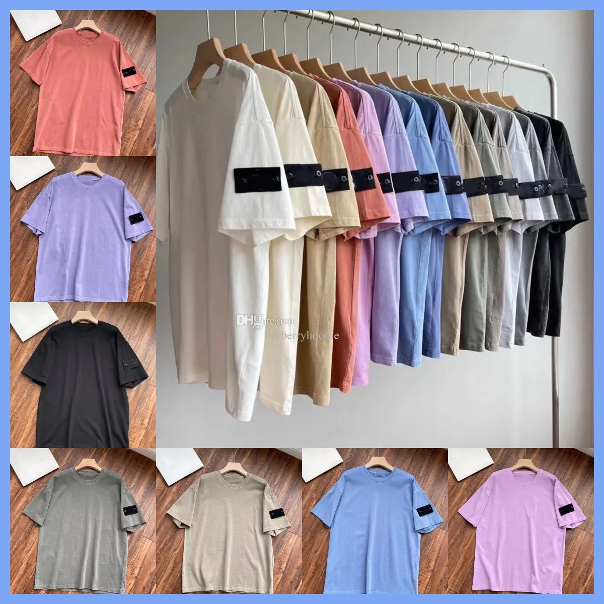 Sudaderas con capucha de diseñador bordadas Hombres Stones Island Camiseta para hombre Sudadera Brújula Brazalete Camiseta de manga corta de algodón Jersey largo con capucha Pantalones cortos de verano 22