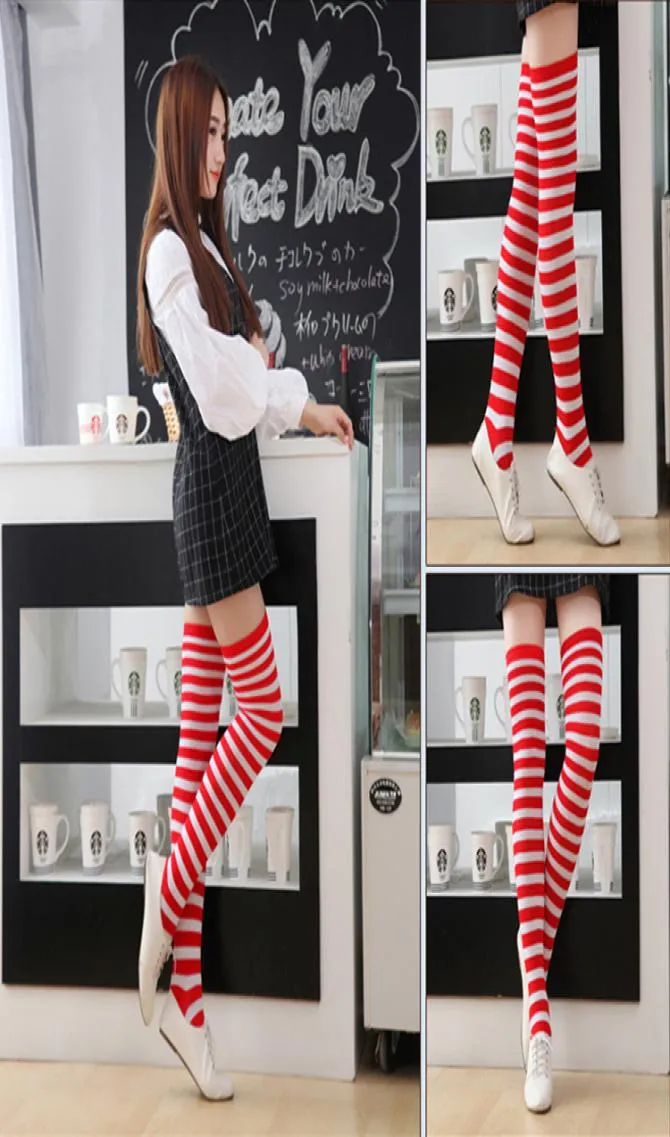 Fashion Lady Over Knee Long Stripe Printed stocking 23 color Thigh High Striped Patterned sock Sweet Cute Women Girls Socking BJY91328673