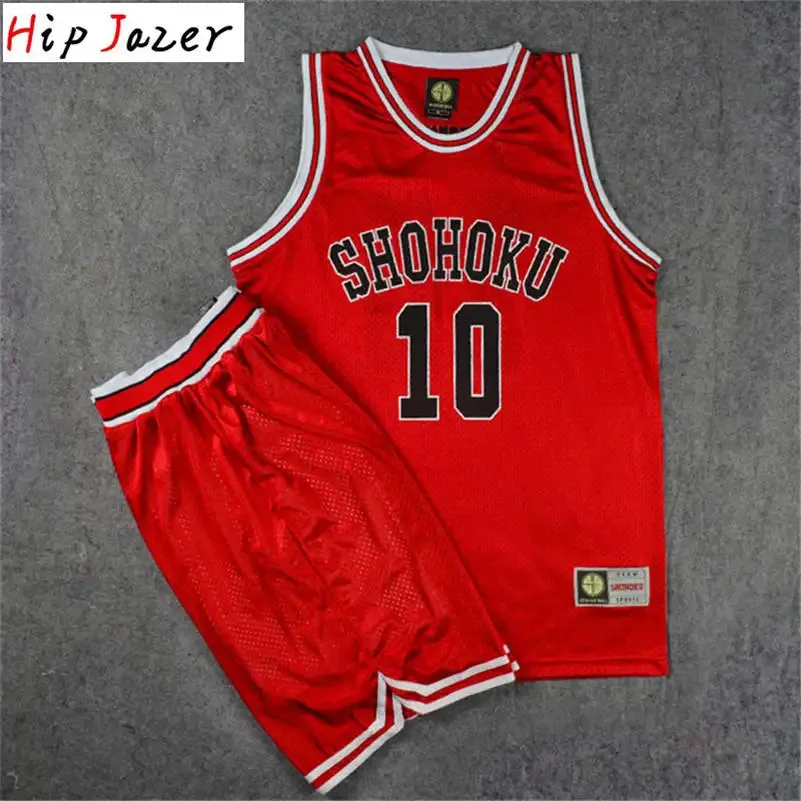 Cosplay Shohoku10#HANAMICHI 7#MIYAGI 11# Rukawa Kaede Basketball Jersey set shorts Sport Basketball Team Uniform 240314