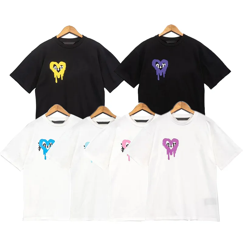 heren t-shirt palm Love lost hart graffiti letter logo engelen t-shirt Mannen en vrouwen koppels outfits hartpatroon is casual en relaxed shirt Multi-stijl kiezen