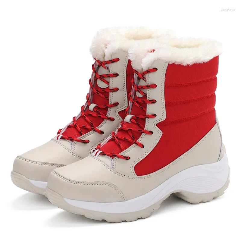 Fitnessschoenen Winter Dames Wandelschoenen Lichtgewicht enkel Warm houden Sneeuw Vrouwelijke veterschoenen Waterdichte Botas Mujer