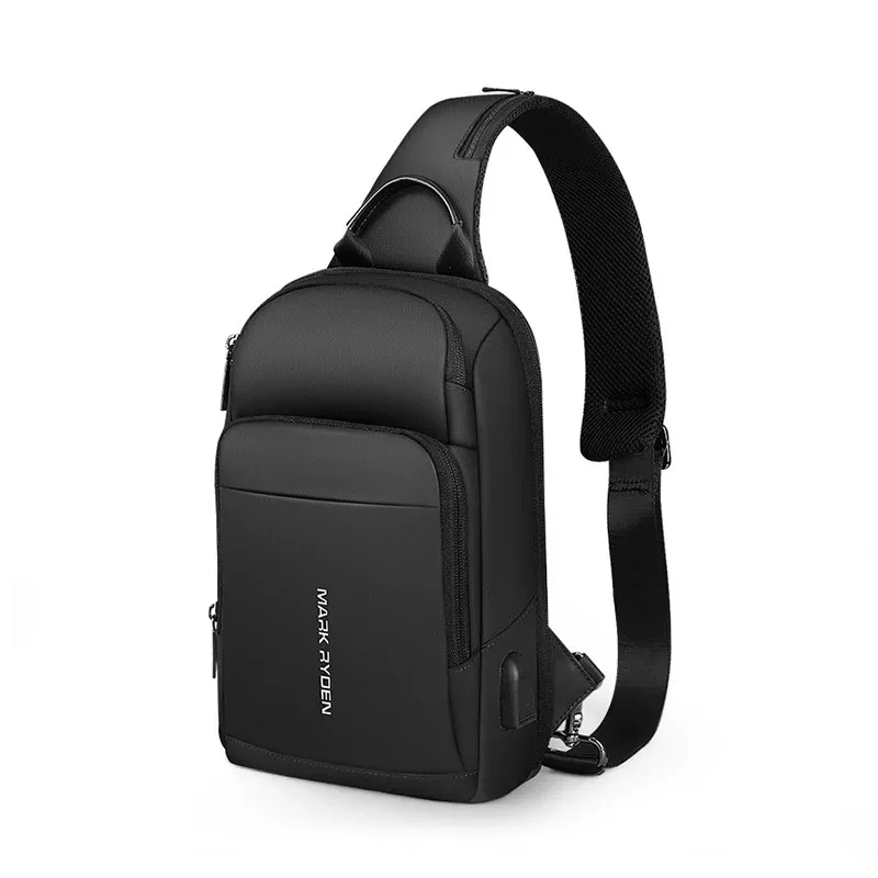 Markk Ryden Chest Bag Man مع العديد من جيوب الرجال أكياس الكتف Crossbody يناسب 97in iPad 240311