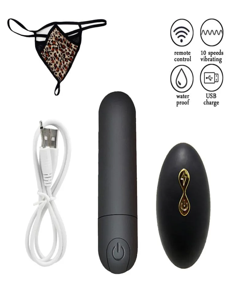 Vibrerande trosor 10 Funktionsvibrator för kvinnor Wireless Remote Control Rechargeble Bullet Vibrator Rem på underkläder Sex Toy4511311