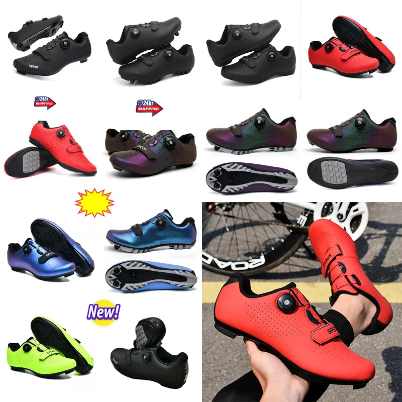 MTBq Cyqcling Chaussures Hommes Sports Dirt Road Bike Chaussures Plat Vitesse Cyclisme Baskets Appartements Montagne Vélo Footwdear SPD Crampons Chaussures GAI