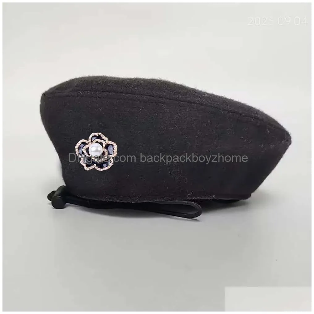 Dog Apparel Projektant pies cat beret hat opaska na głowę francuska artysta pietpowa kostium Bożego Narodzenia stewardess hair akcesoria po rekwizyty czerwony s dr dhjcf