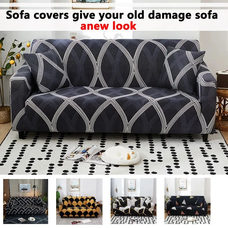 Elastic Sofa Slipcovers Couch Cover 1234 Seater Modern for Living Room Sectional Corner Lshape Chair Protector 240304