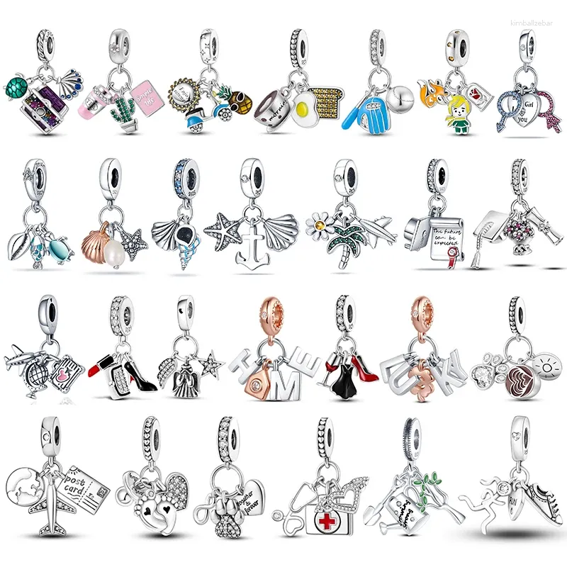 Pierres précieuses en vrac 2024 Charms 925 Silver Plata Pendentif Charm Marque originale Dames Bracelet DIY Perlé Usine Prix de détail en gros